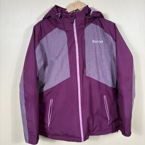 Marmot Womens L Purple Insulated Hooded Ski Jacket 3M Featherless Winter Coat